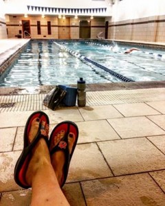 My first swim after a week of lows. The lower temporary basal rate of insulin did the trick. 